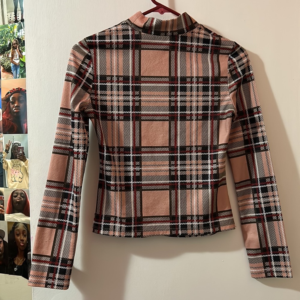 SHEIN: Plaid long sleeve turtleneck shirt Size: S(4)